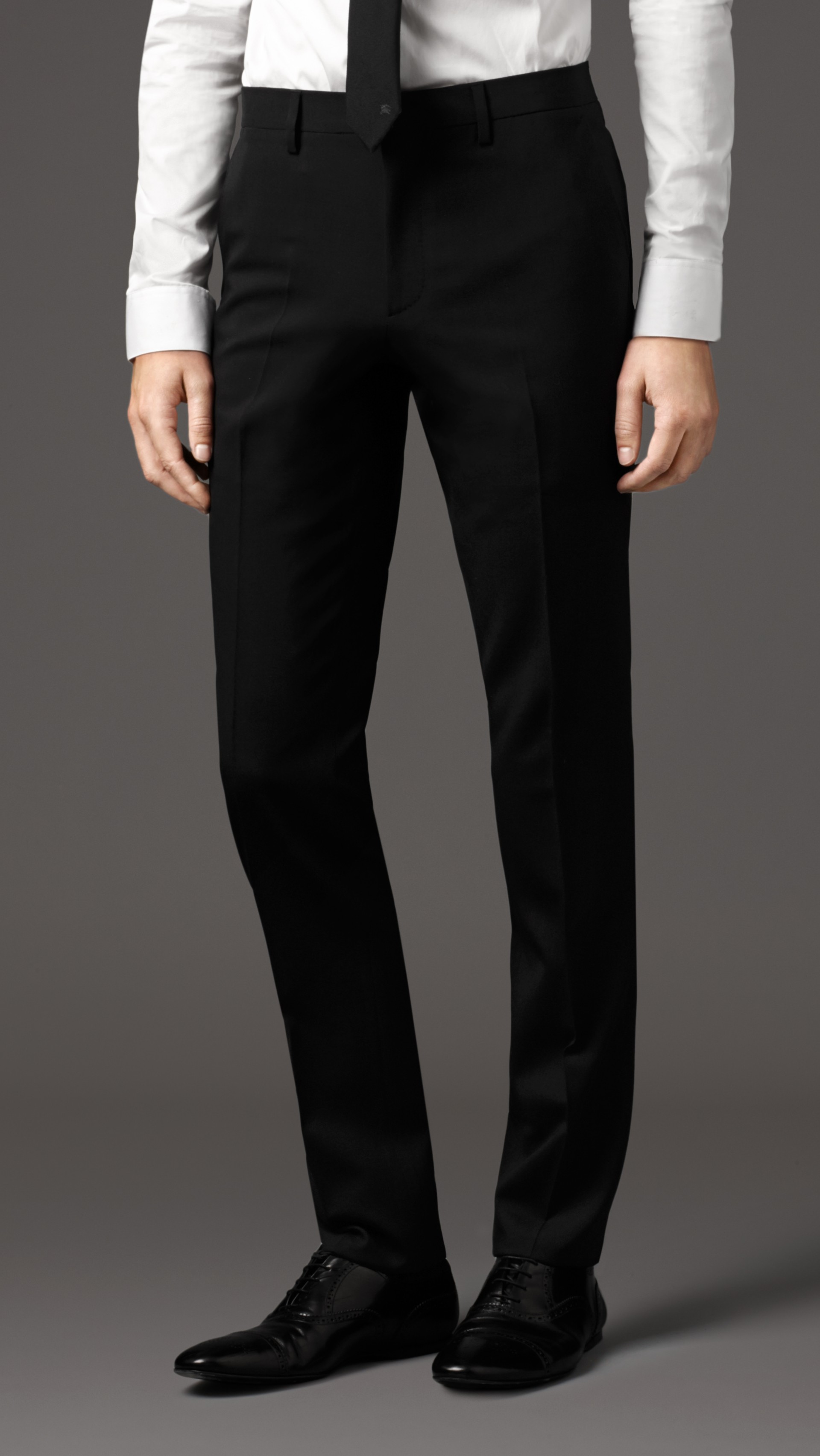 Slim Fit Travel Tailoring Virgin Wool Suit in Black - Men | Burberry ...