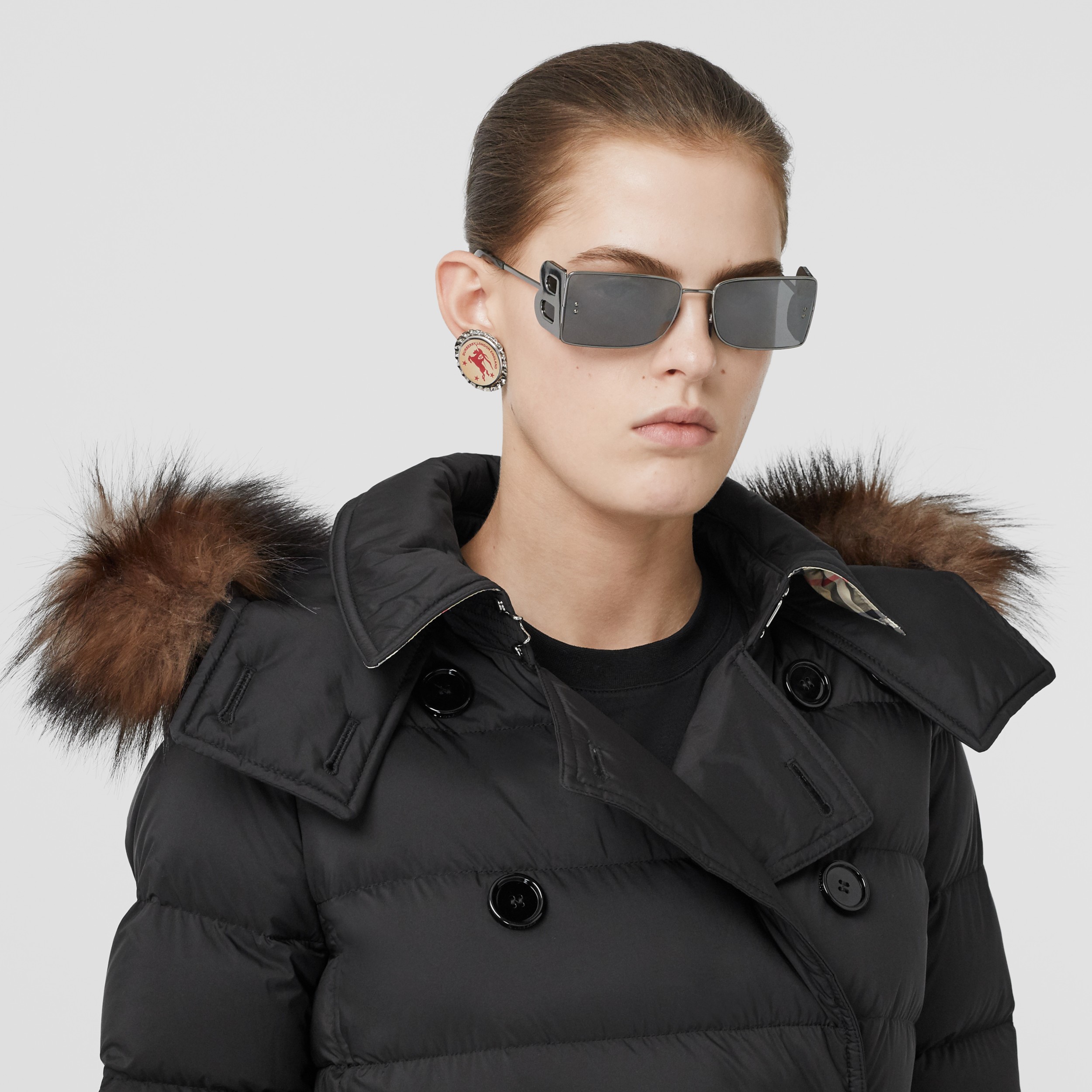 Detachable Hood Down-filled Coat in Black - Women | Burberry United States