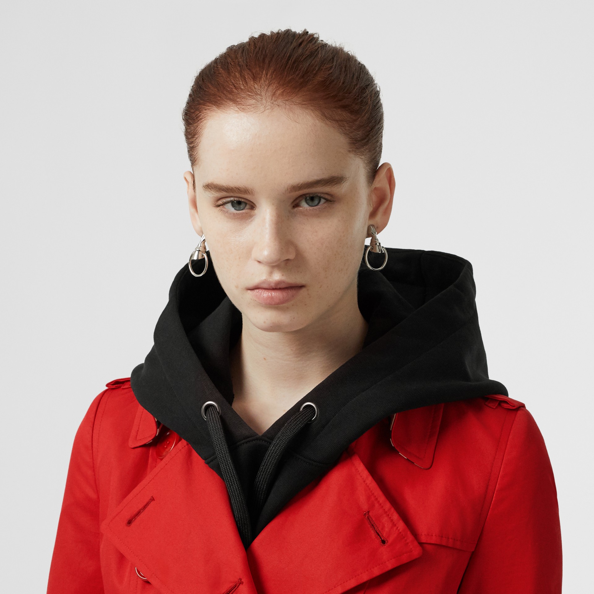 Cotton Gabardine Trench Coat in Bright Red - Women | Burberry United States