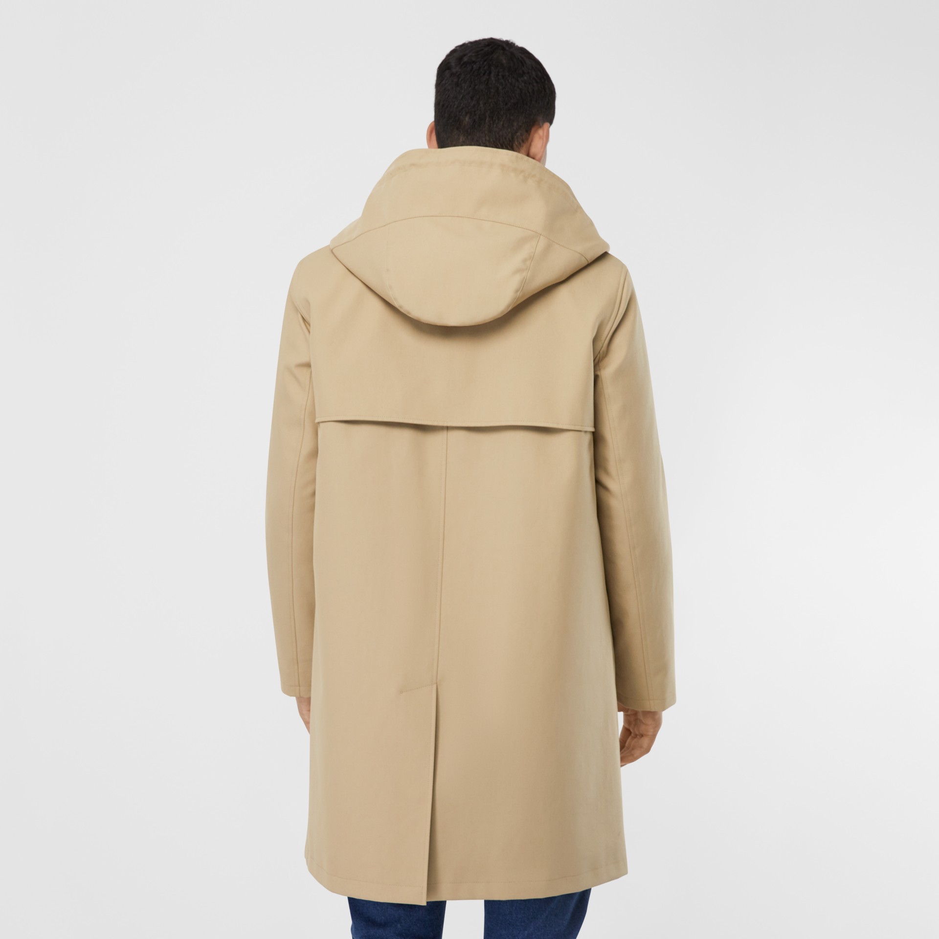 Cotton Gabardine Coat with Detachable Warmer in Honey Men Burberry