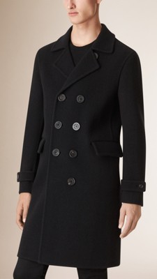 Black Deconstructed Double-Breasted Topcoat - Image 2