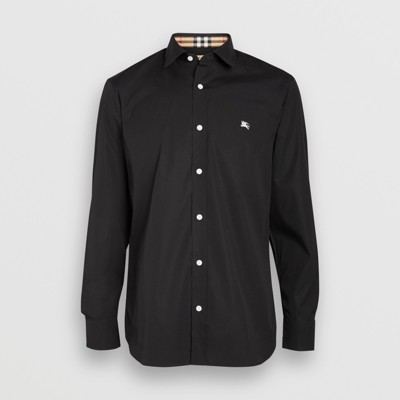 mens burberry shirt black