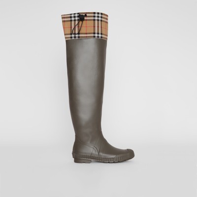 burberry rain boots green