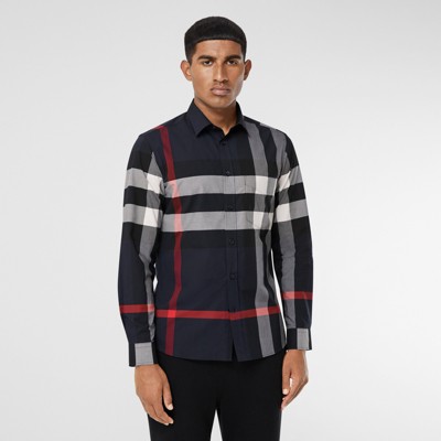 burberry check detail stretch cotton top