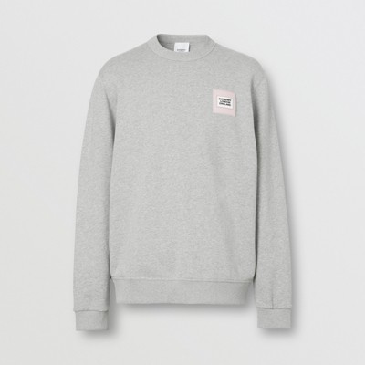 Cotton Sweatshirt in Pale Grey Melange 