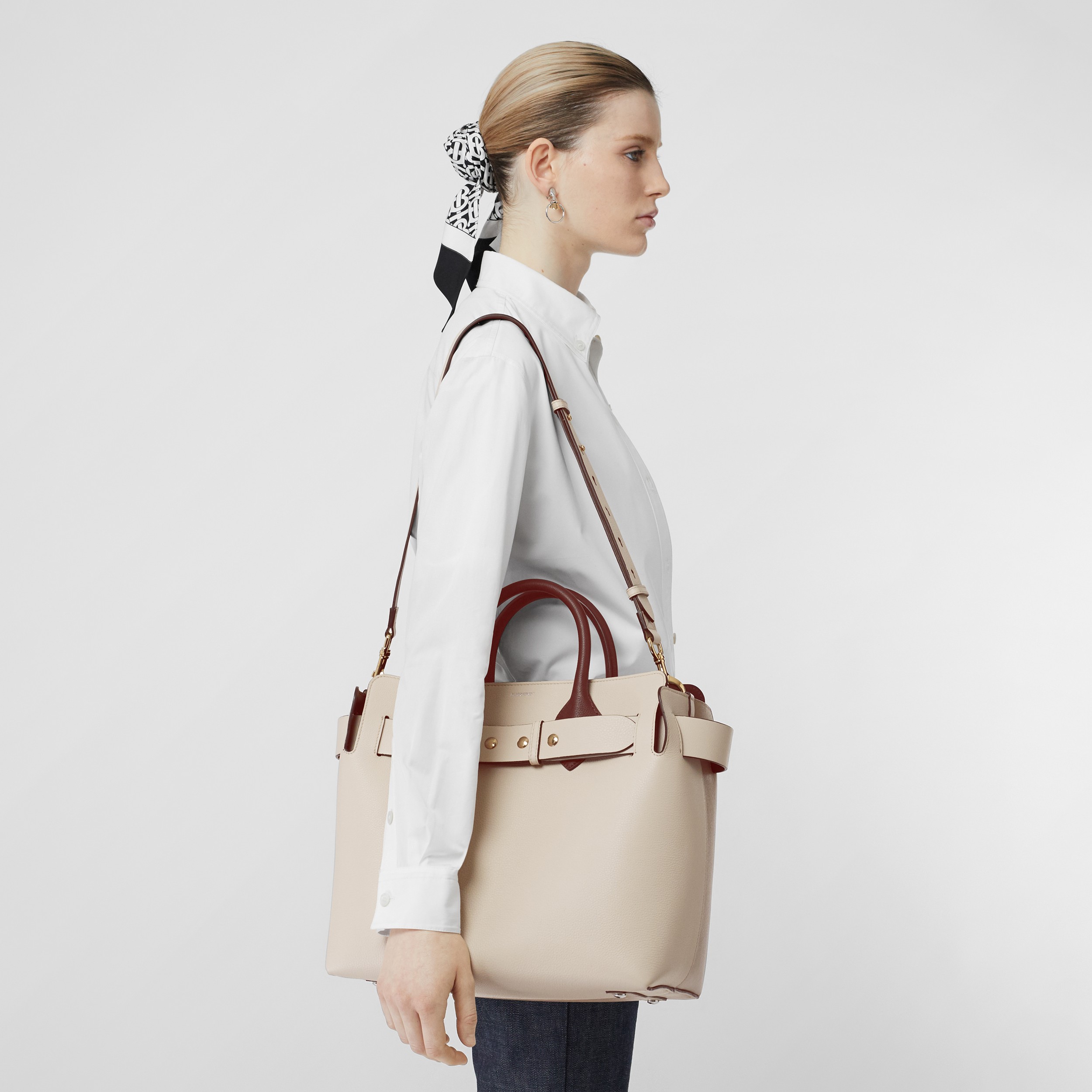 The Medium Tri-tone Leather Belt Bag in Limestone/pale Drift - Women ...