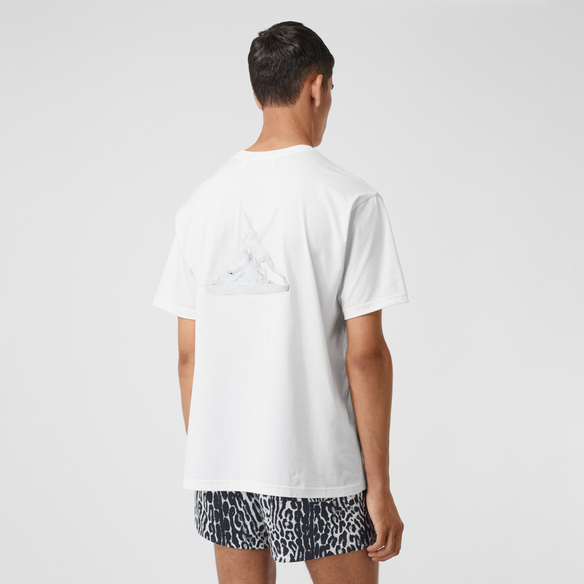 Cupid Print Cotton Oversized T-shirt in White - Men | Burberry United ...