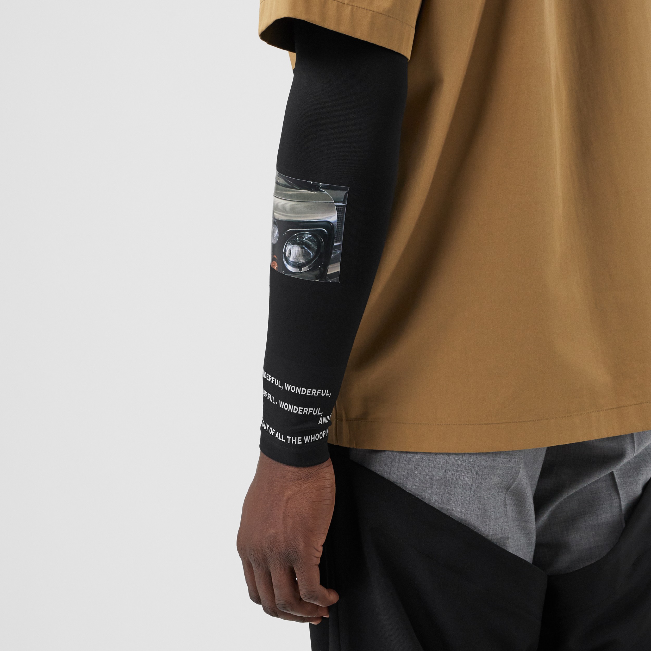 Montage Print Stretch Jersey Sleeves in Black Men Burberry United