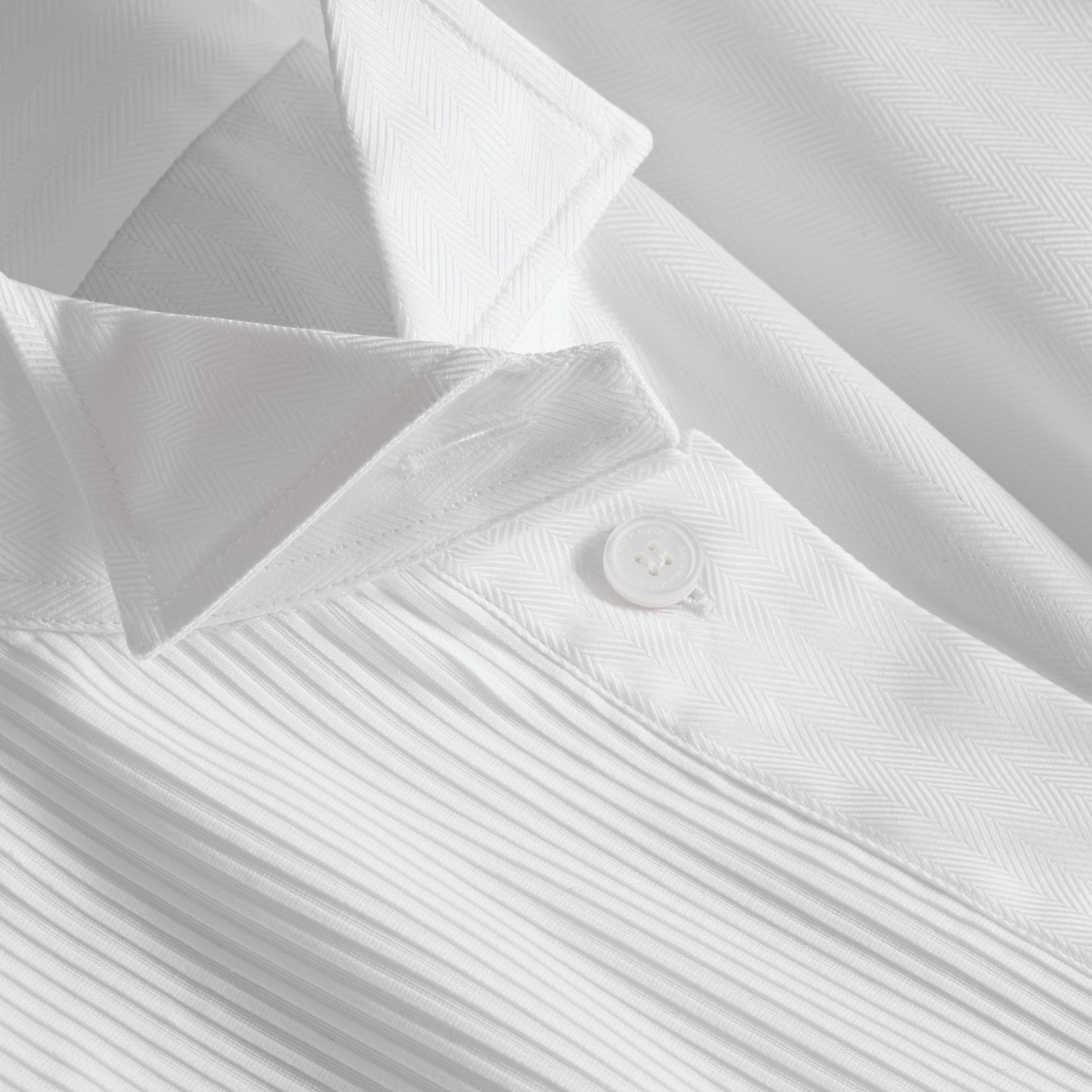 Voluminous-sleeve Cotton Shirt Dress in White - Women | Burberry United ...
