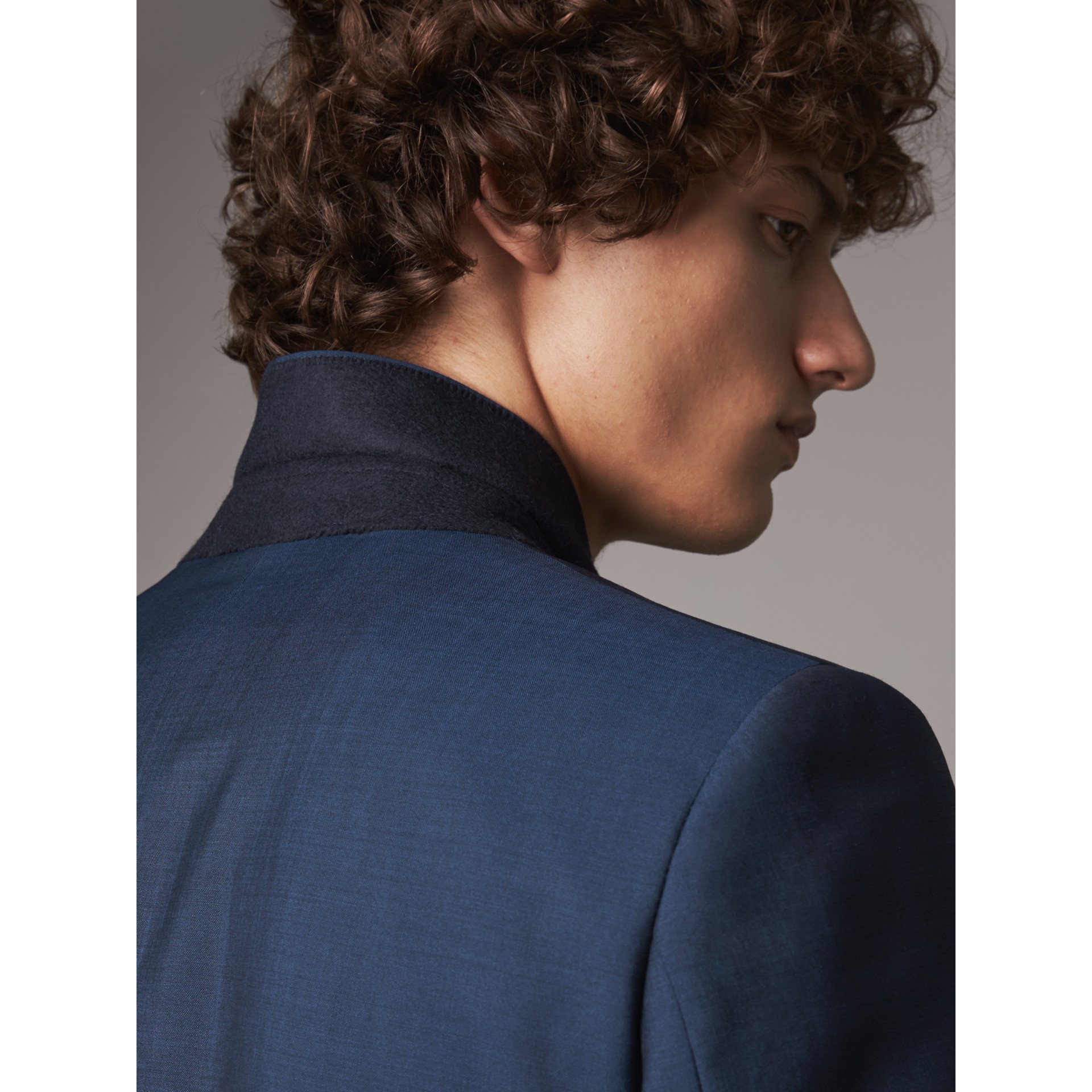 Soho Fit Wool Mohair Suit in Bright Navy Men Burberry United States