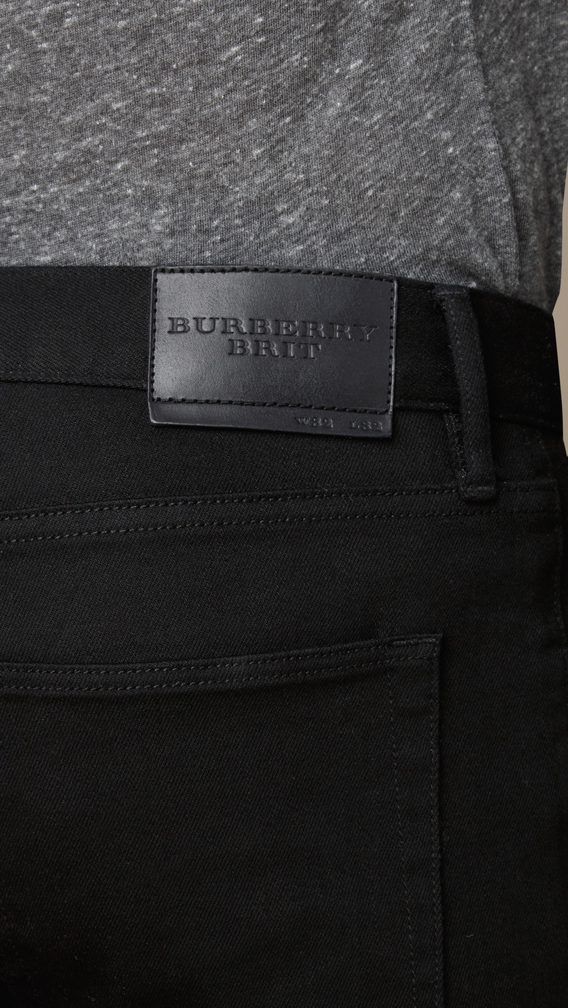 Straight Fit Yarn Dyed Jeans in Black - Men | Burberry United States