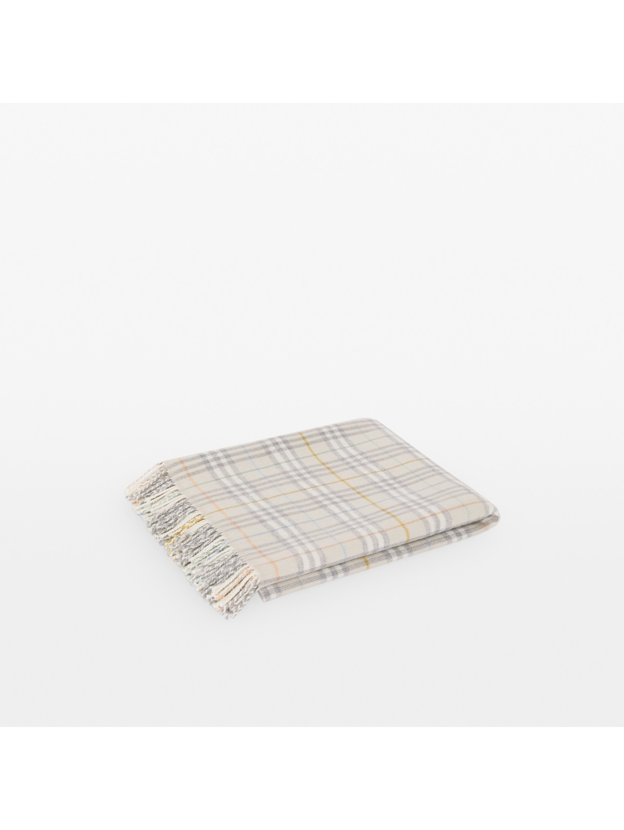 Couverture pour bébé en laine mérinos à motif check in Ivoire