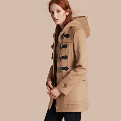 burberry fitted wool duffle coat