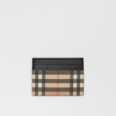 Vintage Check E-canvas and Leather Card 