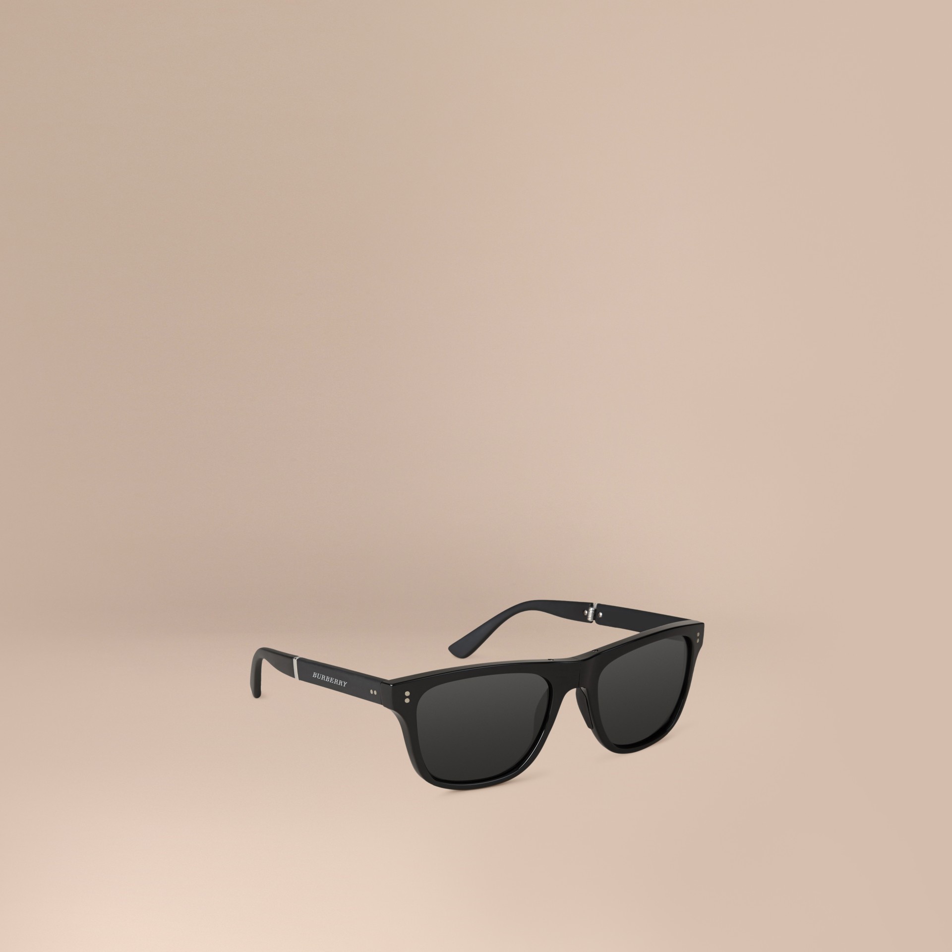 Folding Rectangular Frame Sunglasses in Black Men Burberry United