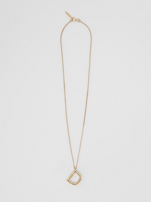 Burberry ‘d' Alphabet Charm Gold-plated Necklace In Light Gold
