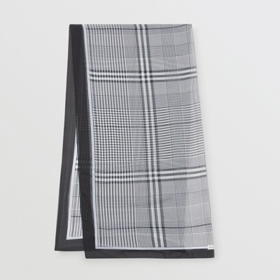 burberry check print silk scarf