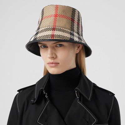 burberry leather bucket hat