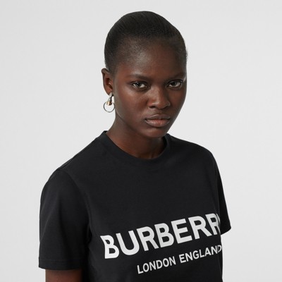 ロゴプリント コットンTシャツ (ブラック) - ウィメンズ | Burberry®公式サイト