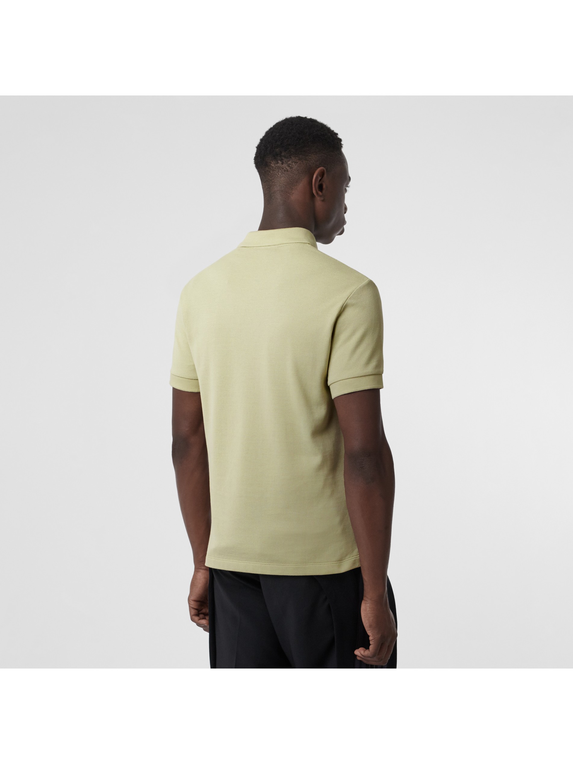 浅苹果绿 格纹开襟棉质 polo 衫 产品图片21