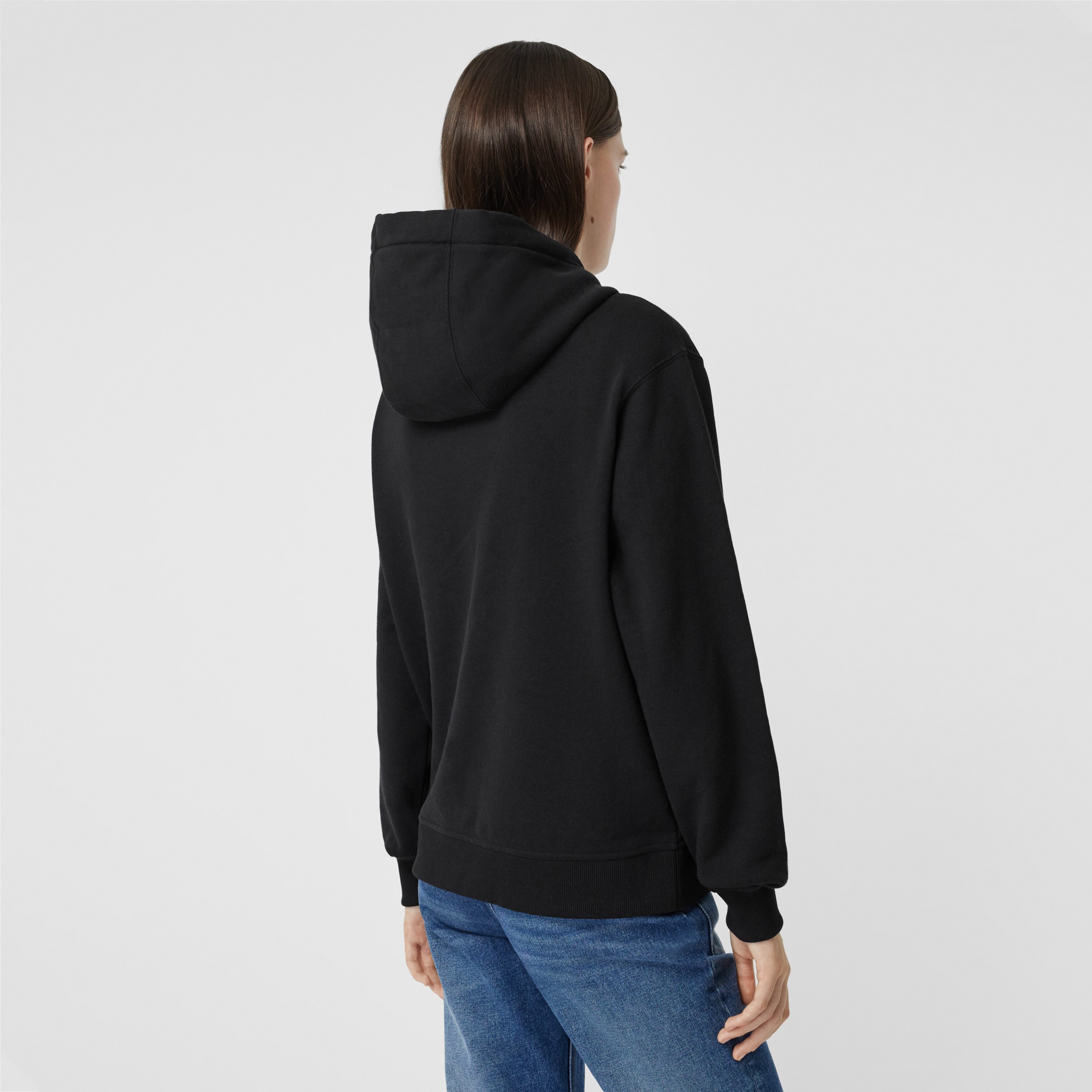 Flag Appliqué and Print Cotton Oversized Hoodie in Black - Women ...
