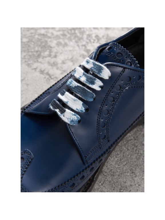 navy leather brogues womens