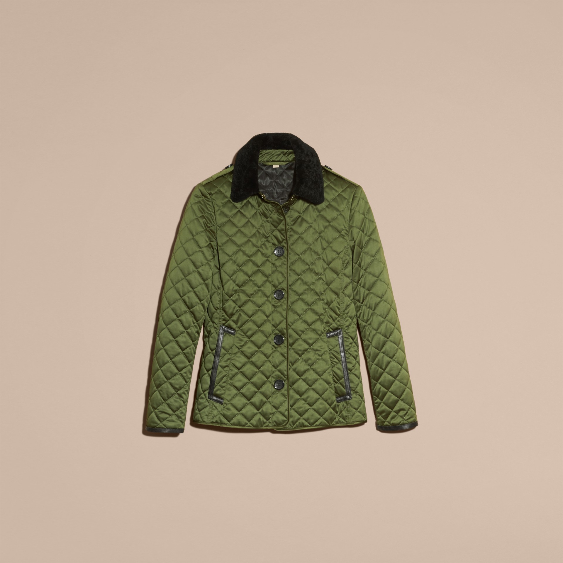 Quilted Jacket with Shearling Collar Burberry
