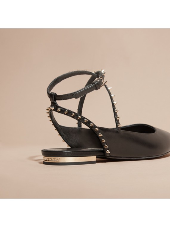 Studded Leather Slingback Sandals | Burberry