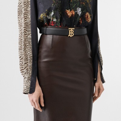 reversible monogram motif leather belt