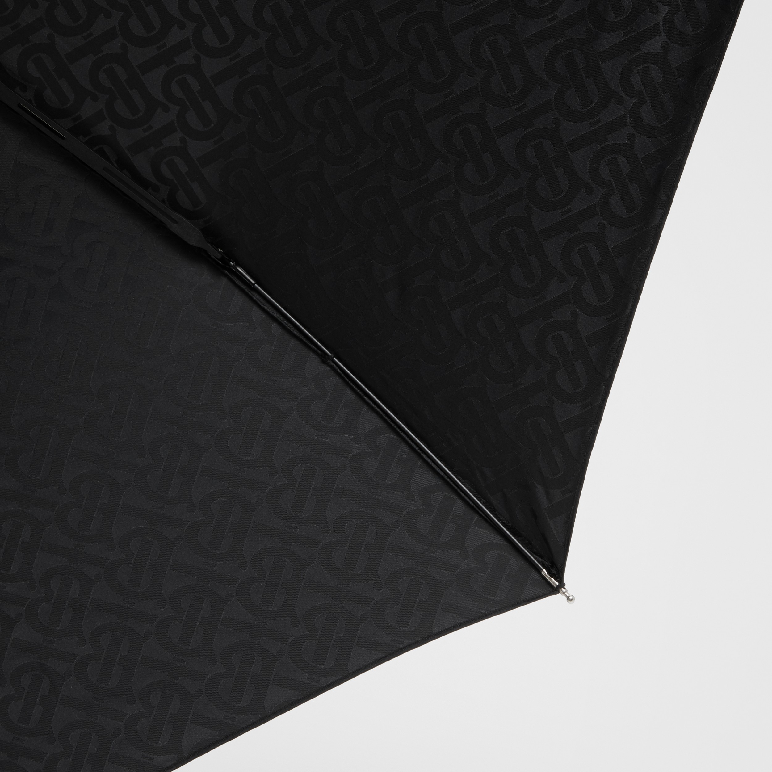 Monogram Print Folding Umbrella in Black | Burberry® Official - 2