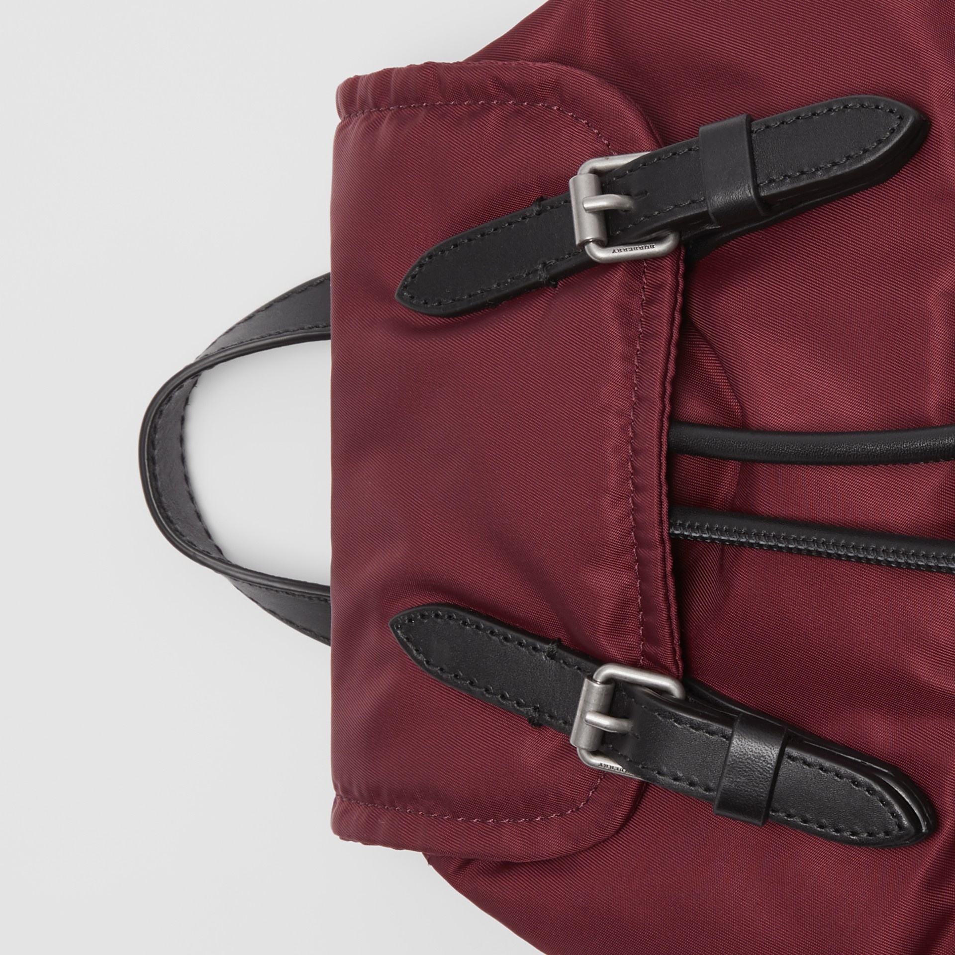 The Small Crossbody Rucksack in Puffer Nylon in Burgundy Red - Women ...