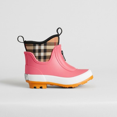 pink burberry rain boots