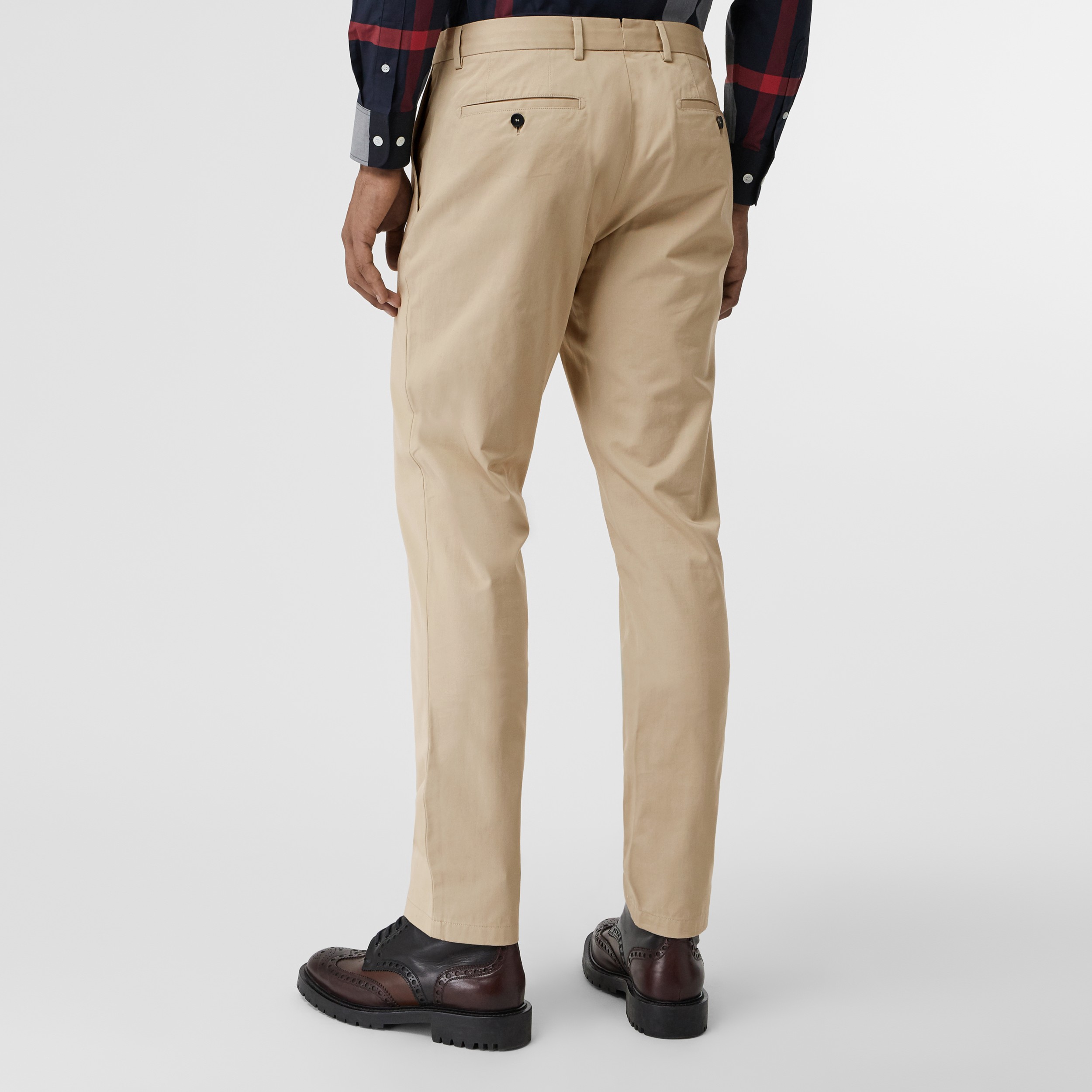 Slim Fit Cotton Chinos in Stone - Men | Burberry United States