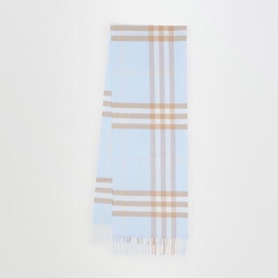 The Burberry Check Cashmere Scarf in Blue | Burberry® Official