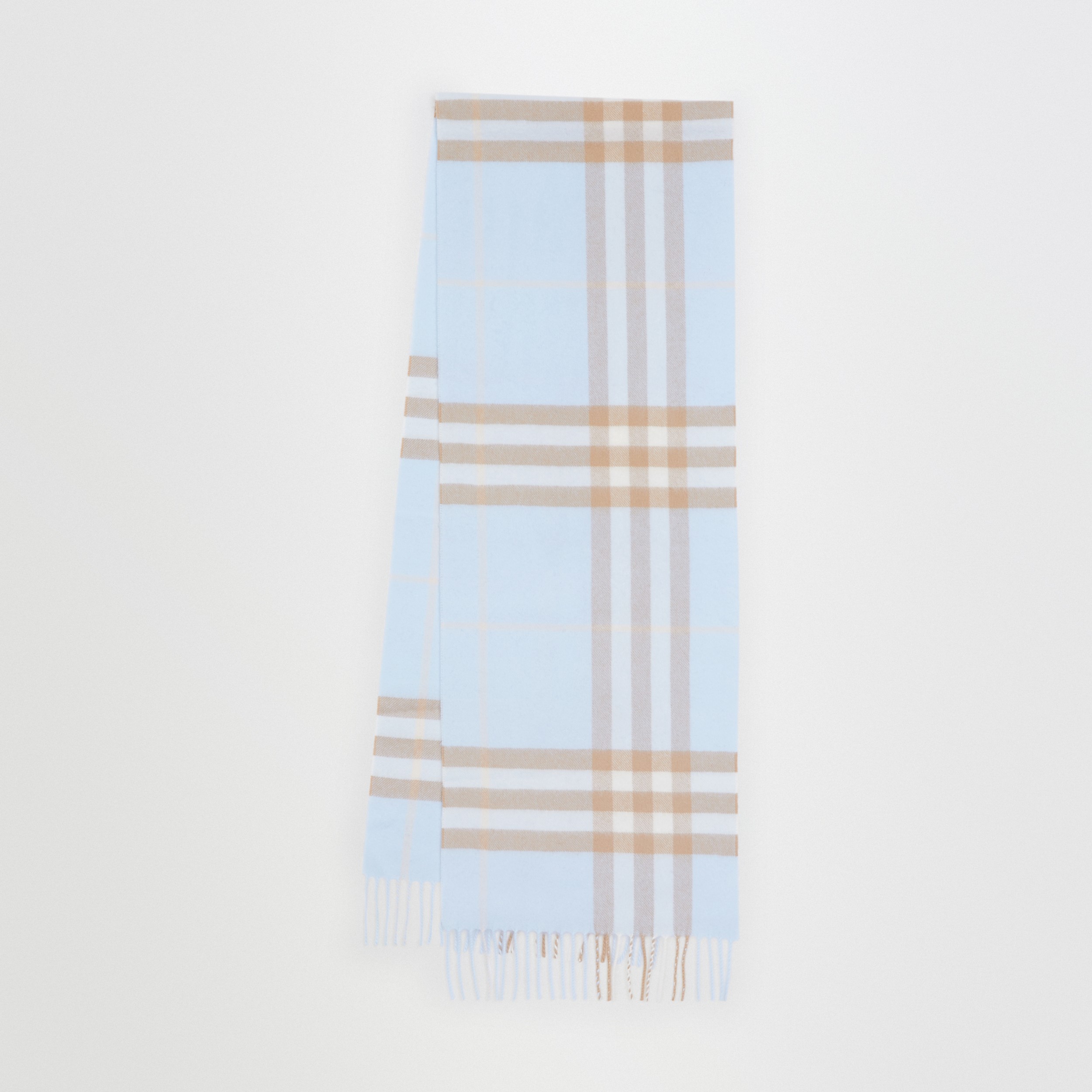 Burberry 格纹羊绒围巾 (蓝色) | Burberry® 博柏利官网 - 1