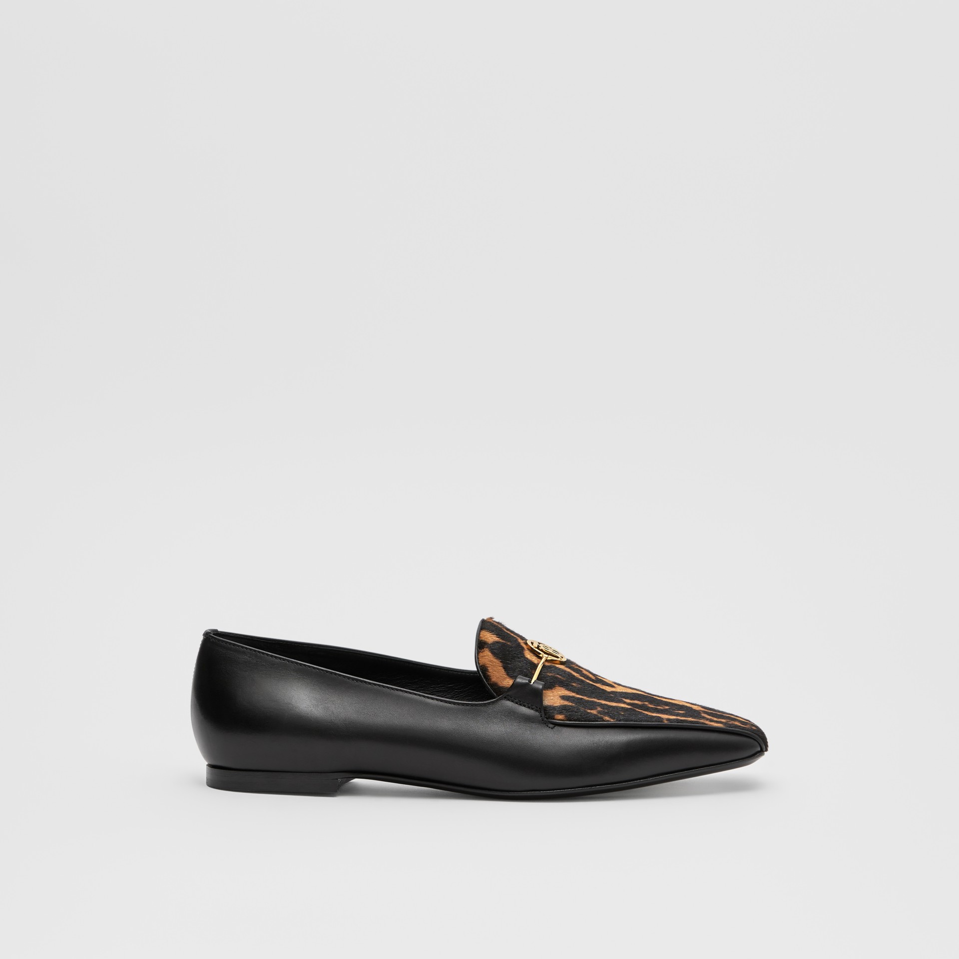holland leopard print calf hair and leather loafer