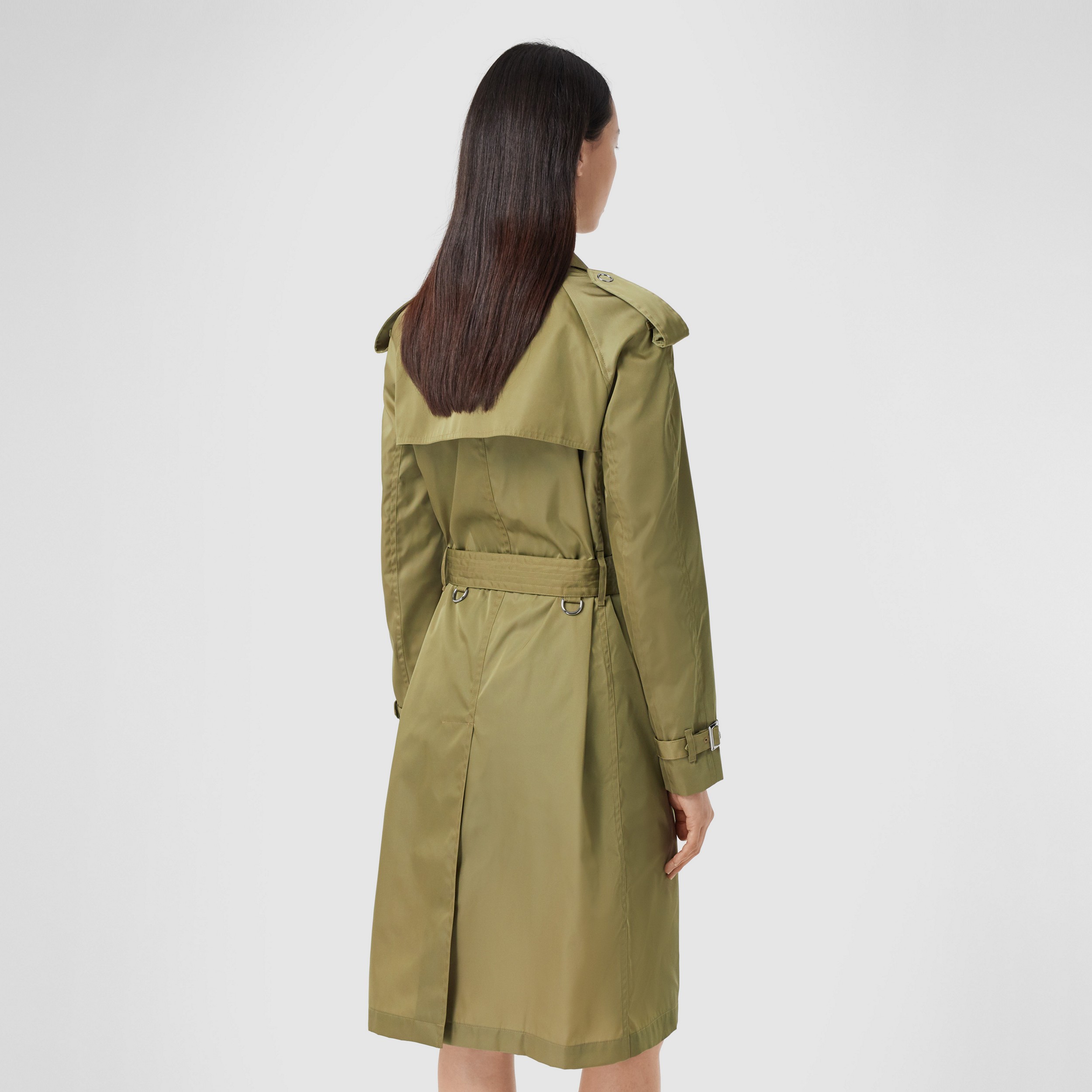 Press-stud Detail ECONYL® Trench Coat in Rich Olive - Women | Burberry