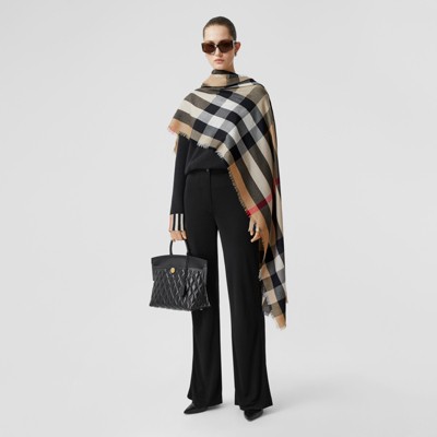 burberry lightweight check cashmere scarf