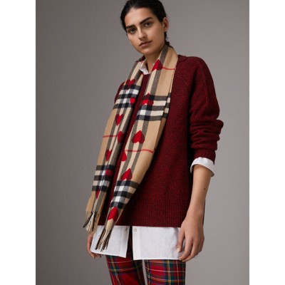 burberry scarf red hearts