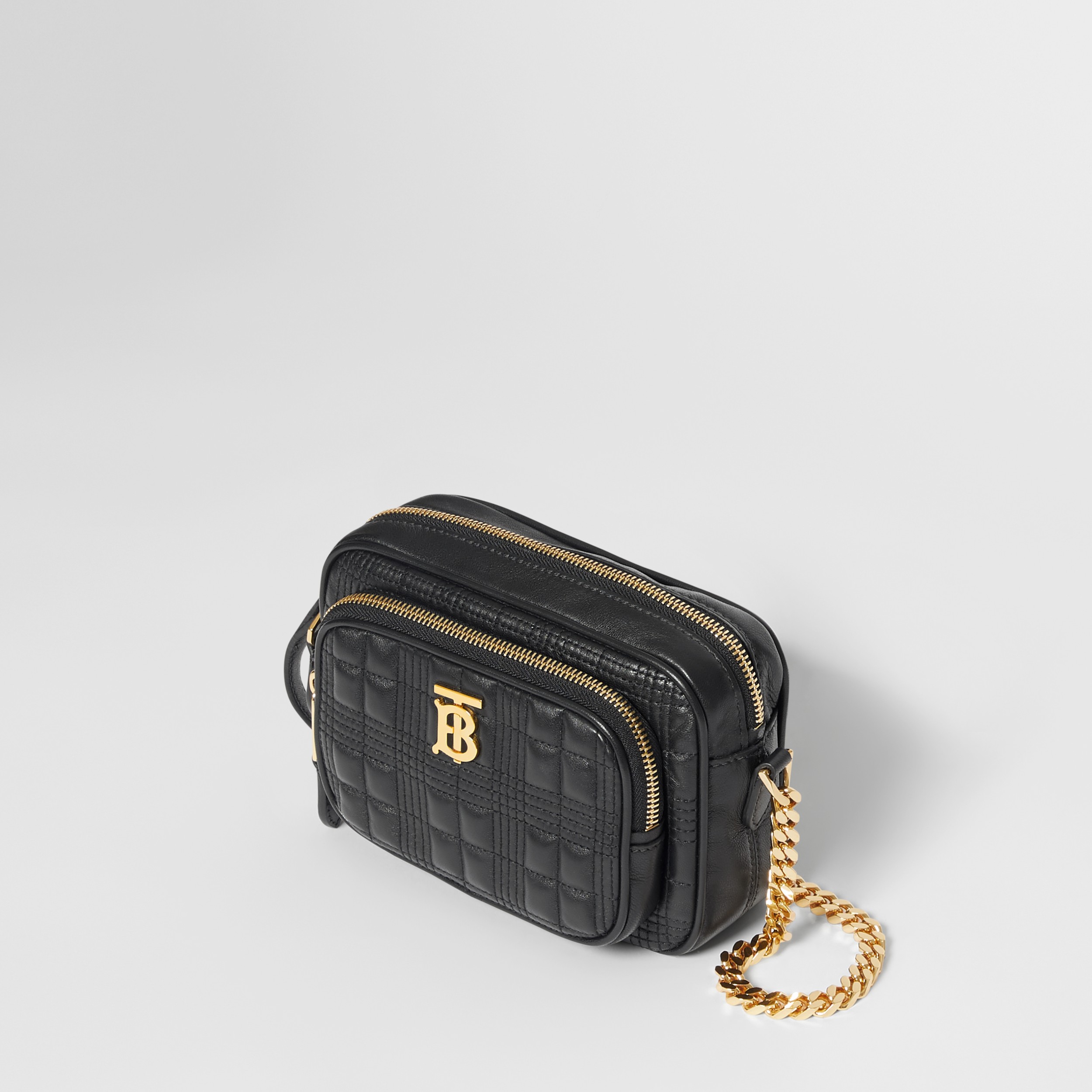Small Quilted Lambskin Camera Bag in Black Women Burberry United States