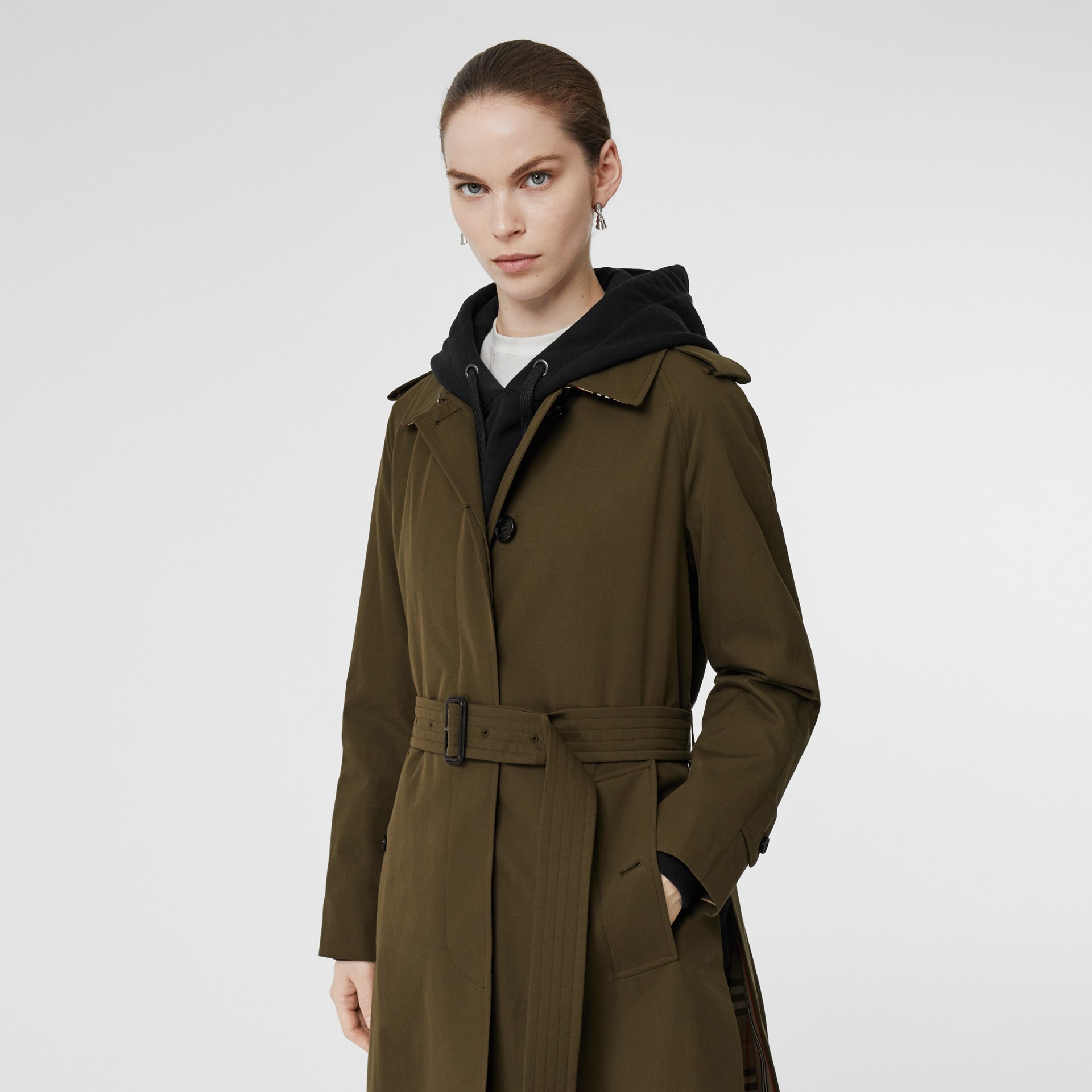 tropical gabardine belted car coat