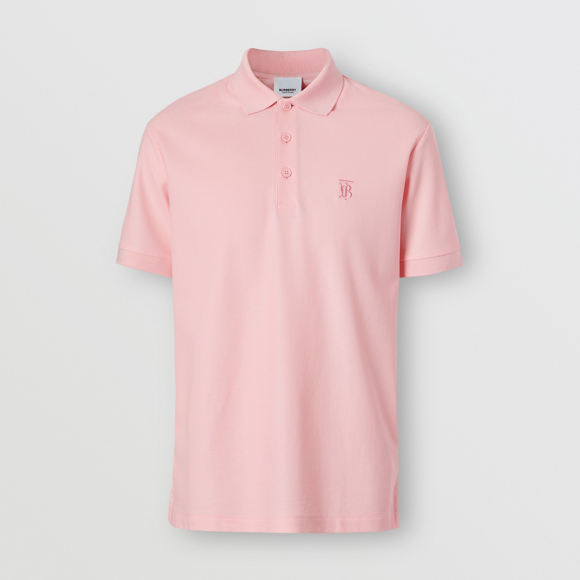 Monogram Motif Cotton Piqué Polo Shirt in Candy Pink - Men | Burberry ...