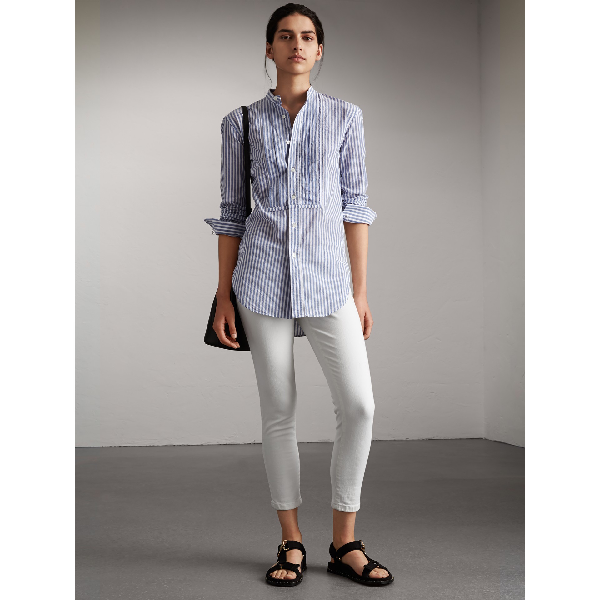 jean blanc femme taille basse