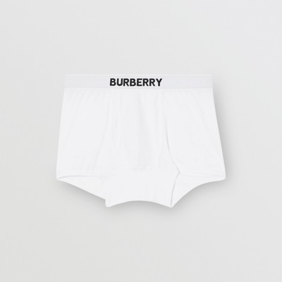 Blue Burberry Truro Cotton Jersey Boxer Briefs in White for Men Mens Underwear Burberry Underwear 