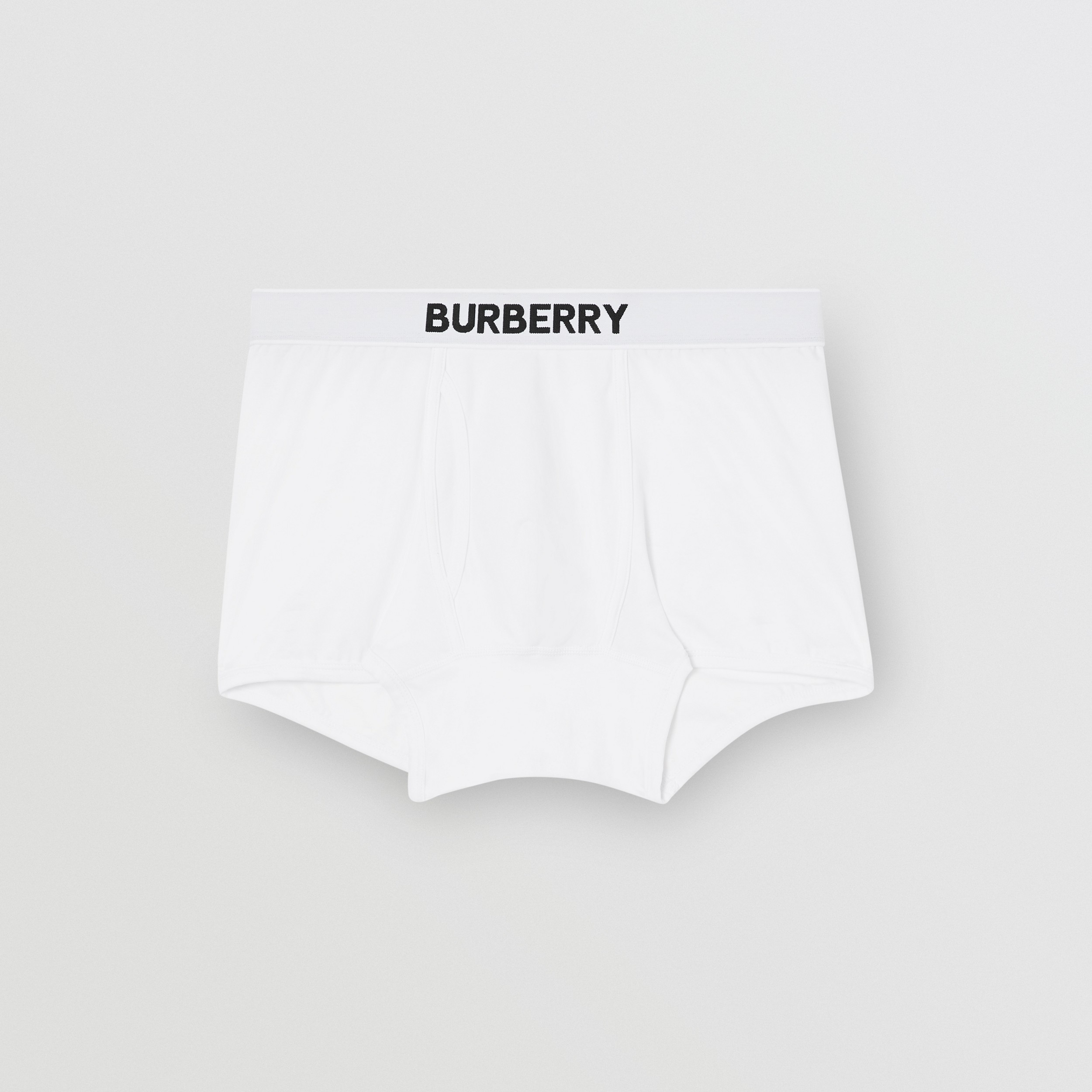 Logo Detail Stretch Cotton Boxer Shorts in White - Men | Burberry® Official - 3