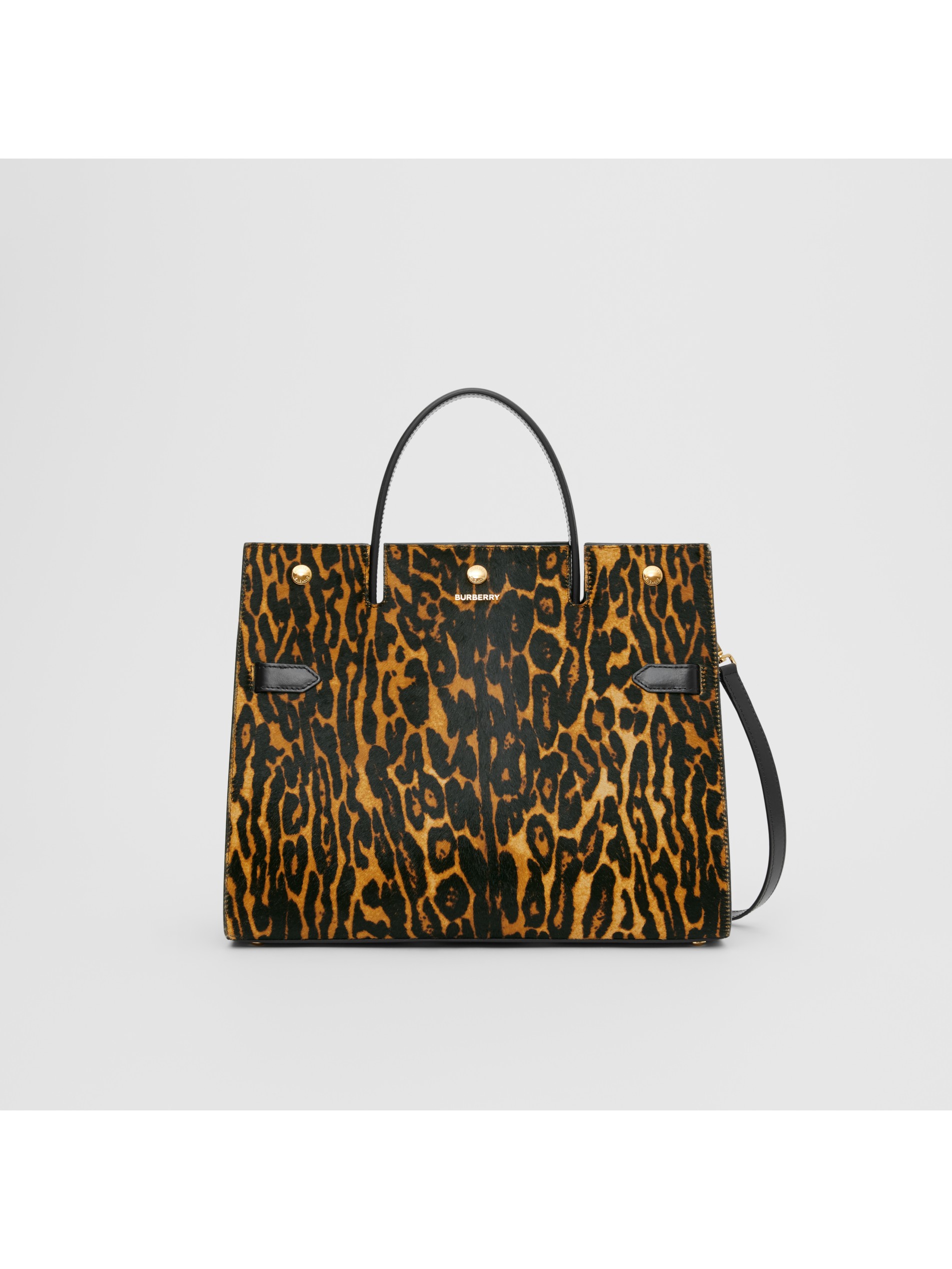 title - 中号豹纹小牛毛拼皮革泰尔勒手袋