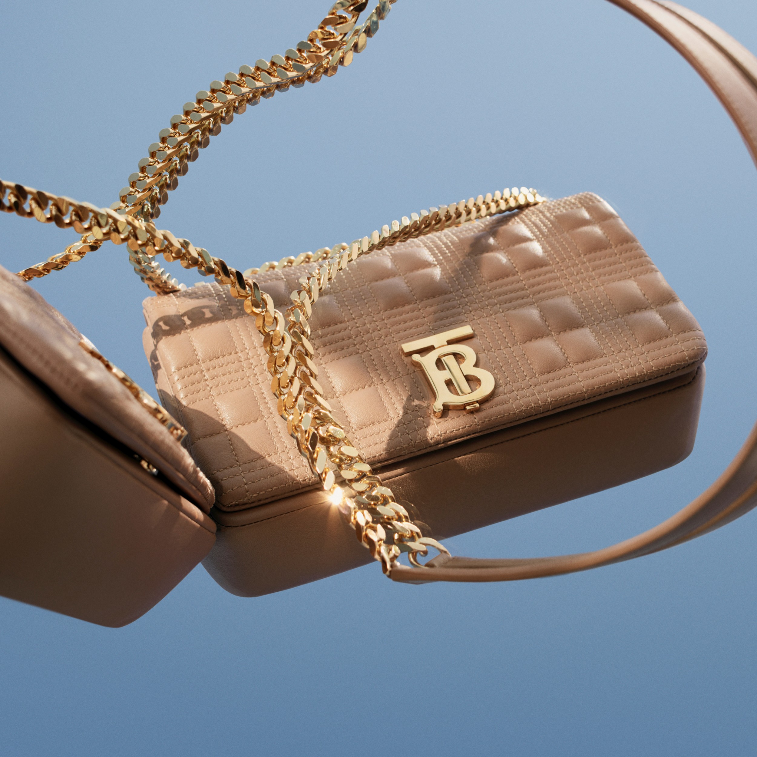 Small Quilted Lambskin Lola Bag in Camel/light Gold | Burberry United ...