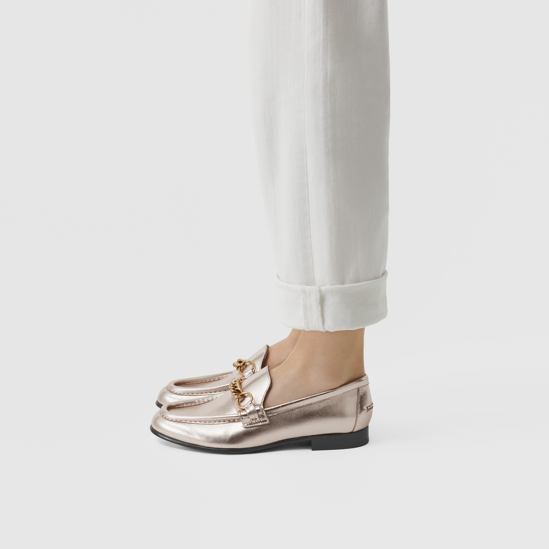 via spiga yania chain link leather loafer