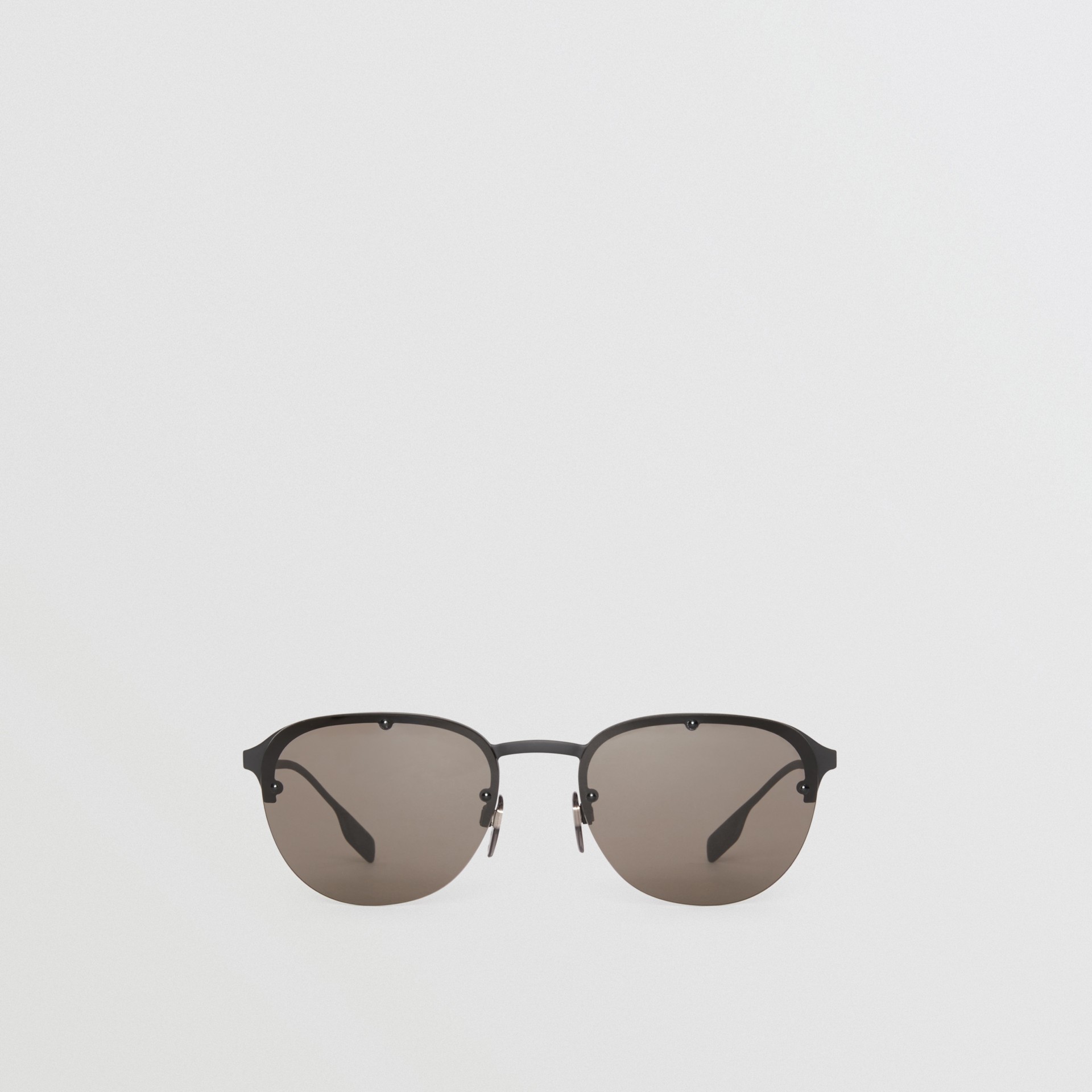 Round Frame Sunglasses in Black - Men | Burberry United States
