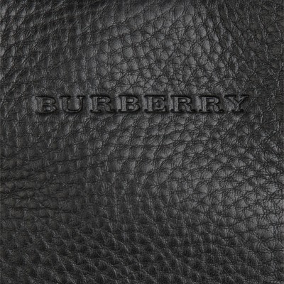 burberry small check detail leather tote bag
